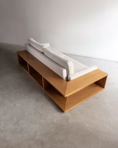 Sofá com Pufe e Aparador