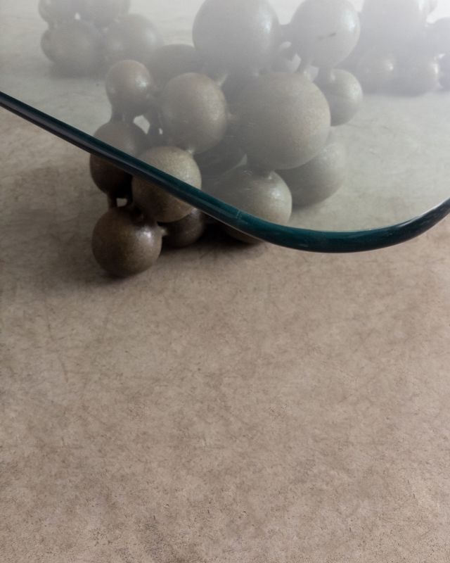 Mesa De Vidro E Ceramica Escultural