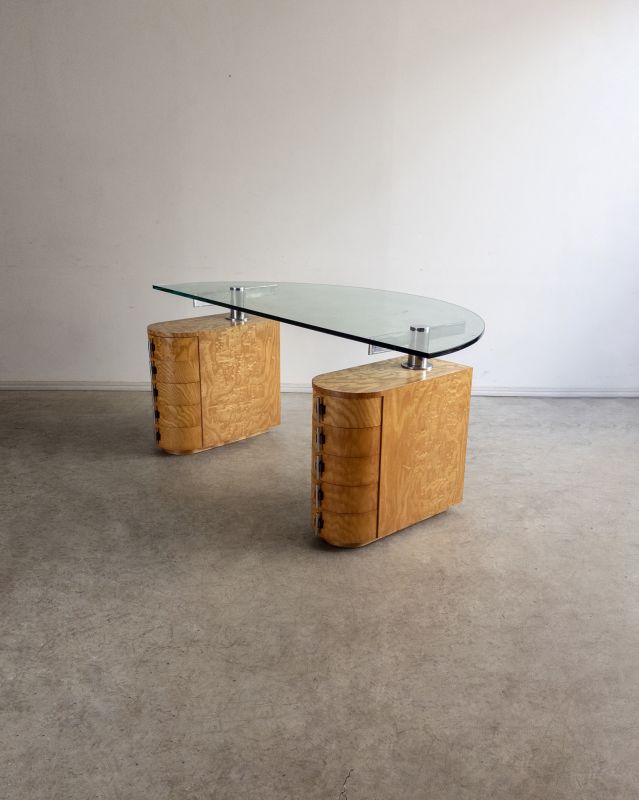 Escrivaninha Deco com Tampo em Vidro Escrivaninha Deco com Tampo em Vidro
