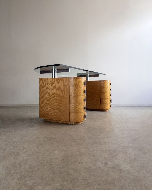 Escrivaninha Deco com Tampo em Vidro Escrivaninha Deco com Tampo em Vidro