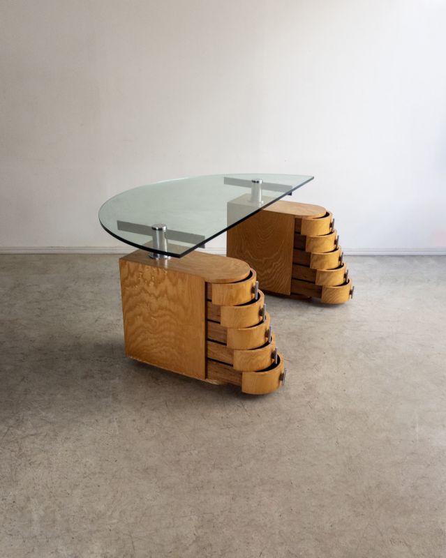 Escrivaninha Deco com Tampo em Vidro Escrivaninha Deco com Tampo em Vidro